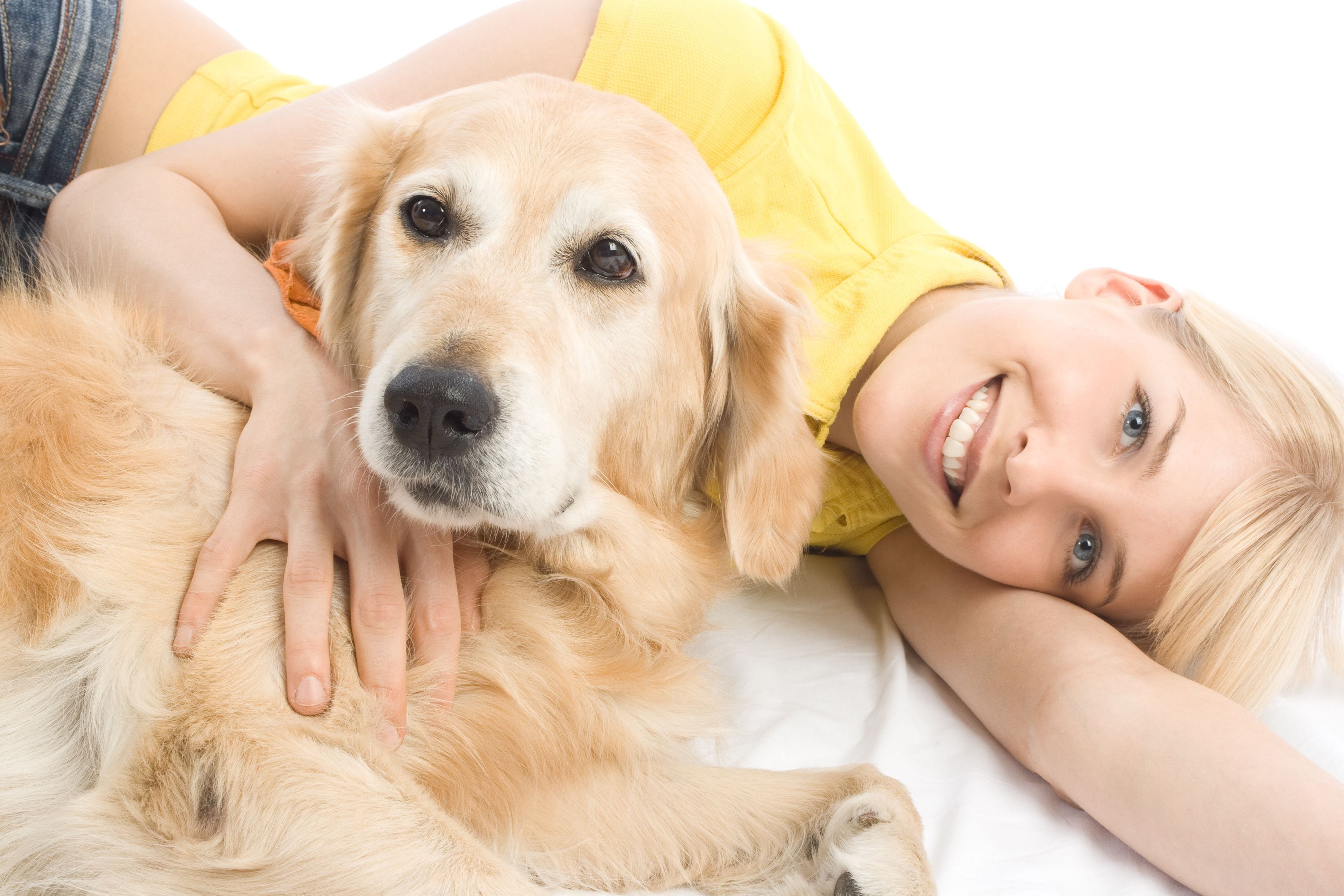 Young Woman With Her Dog
